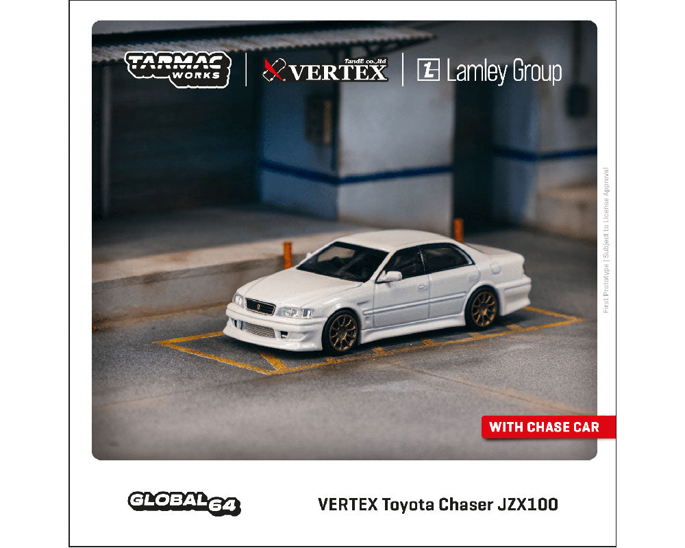 Tarmac Works 1:64 Vertex Toyota Chaser JZX100 in White Metallic - GLOB