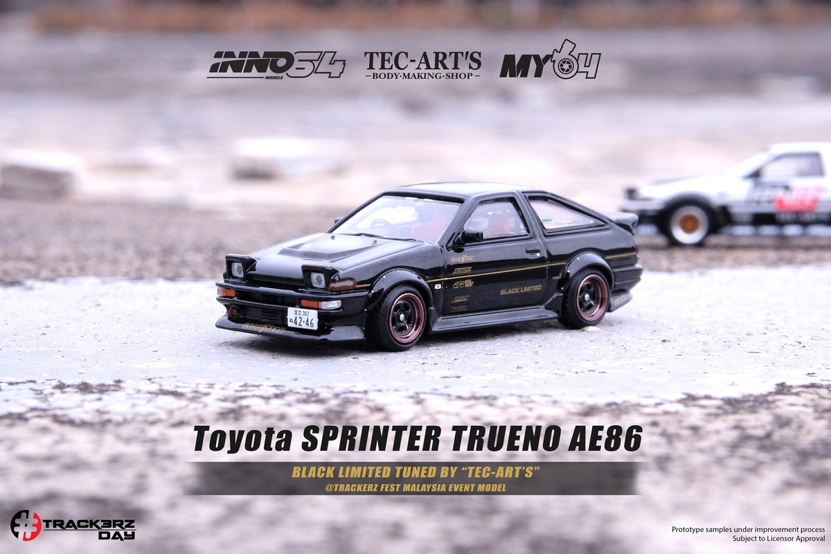Inno64 1:64 Toyota Sprinter Trueno (AE86) Black Limited Tuned by 