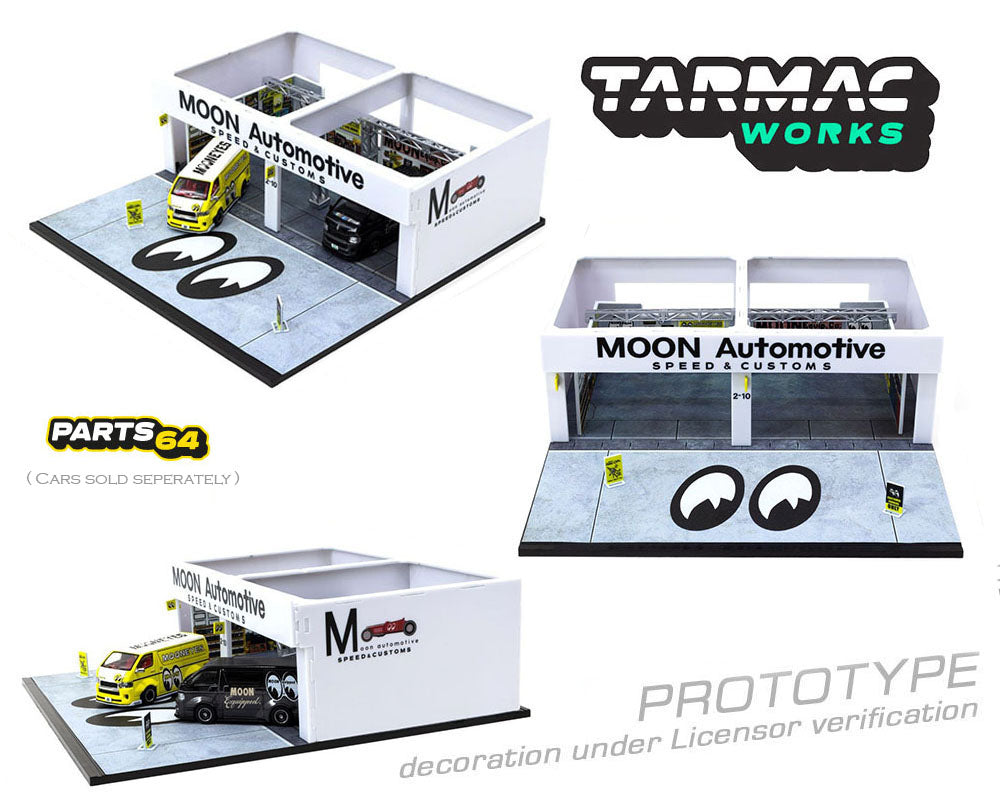 (Preorder) Tarmac Works 1:64 Pit Garage Mooneyes Diorama - PARTS64